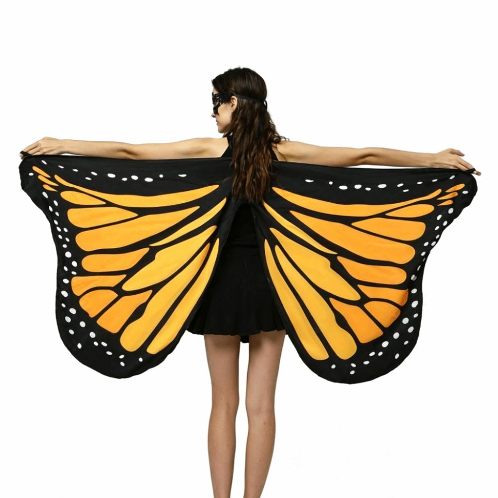 Lightweight Fairy Wing Cape Colorful Halloween Costume Additions Butterfly Wings Shawl Women