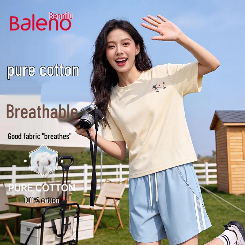 Baleno Women s Loose Fit Pure Cotton T-shirt M