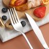 Stainless Steel Cutlery Set: Fork, Spoon, Long Ice Spoon, Western Knife, Steak Knife, Hotel Use, Customizable Logo