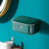 Wall-Mounted Drainable Soap Dish with Lid - No-Punching Bathroom Storage Rack for Home or Travel