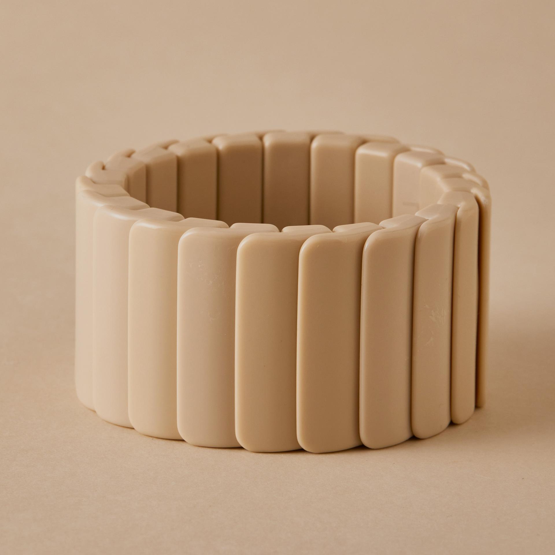 

Personality Color Blocking Geometric Acrylic Beads Bracelets Bangles for Women Resin Square Elastic Bangle Couple Men Jewelry