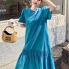 Design Sense Backless Dress Plus Size Summer Loose Tummy-Hiding Slimming Long Skirt