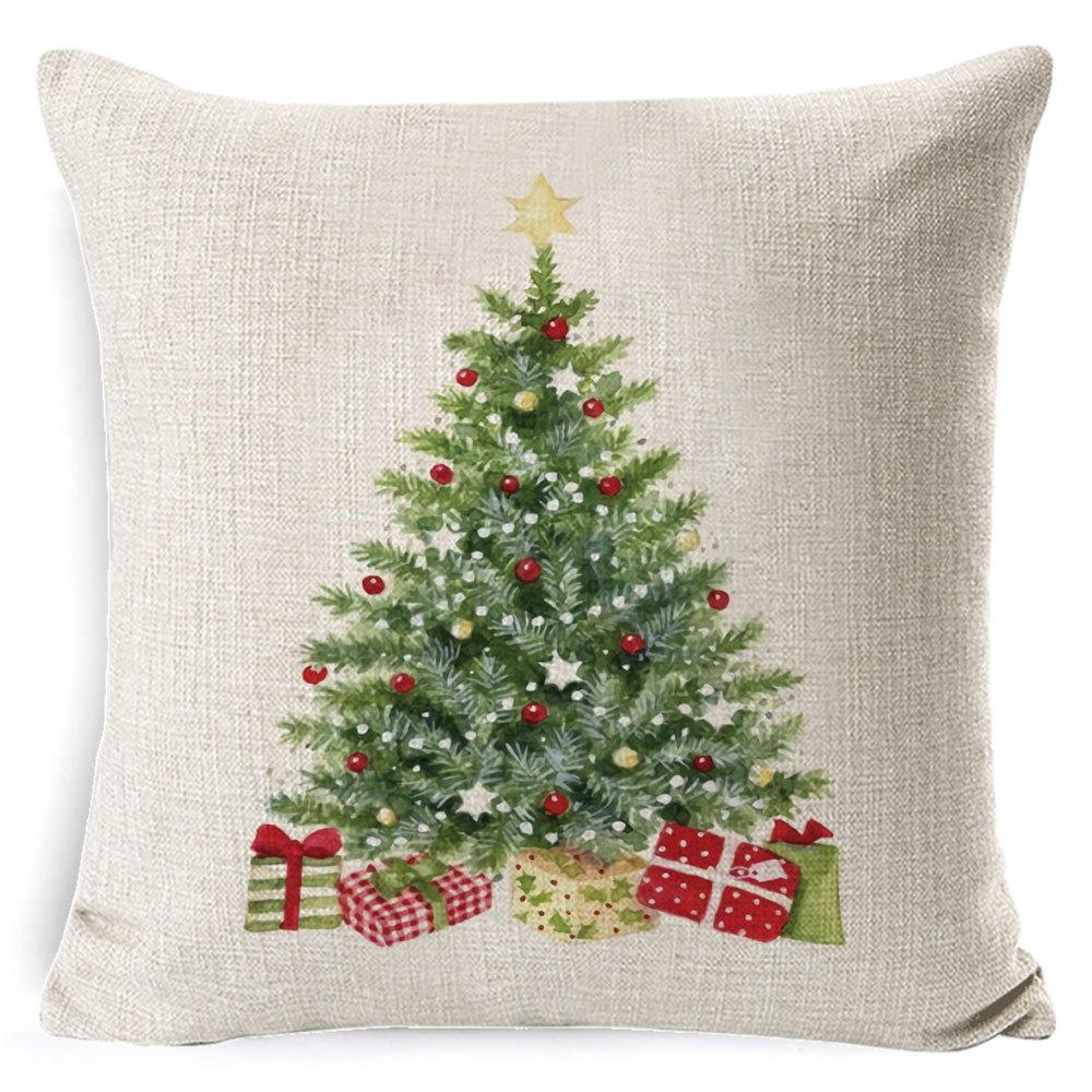 Christmas Pillowcase Gray and White Plaid Office Lumbar Support Home Bedside Cushion Car Neck Cushion