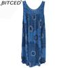 BITCED Moda damă vară primăvară culoare uni imprimeu fără mâneci decolteu o talie înaltă rochii casual