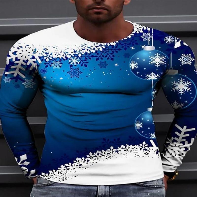 

Футболки с длинным рукавом мужские Санта-Клаус 3D толстовка рождественская 3D принтованная футболка 6XL