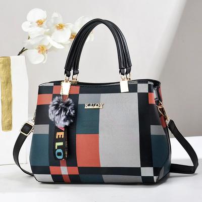 Women's Bag Plaid Color Matching Women's Shoulder Bag Handbag Messenger Bag
