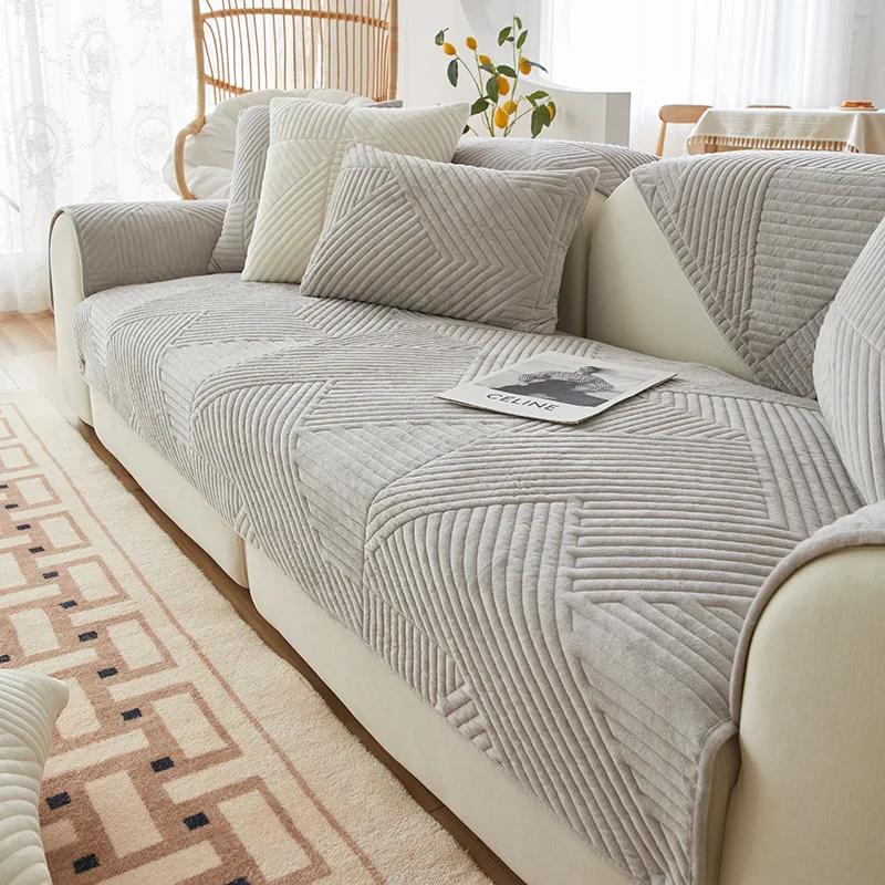 Living Room Sofa Cover Cotton Couch Cover Jacquard Nordic Sofa Cushion Four Seasons Daybed Towel L-shaped Sofa Protective Case
