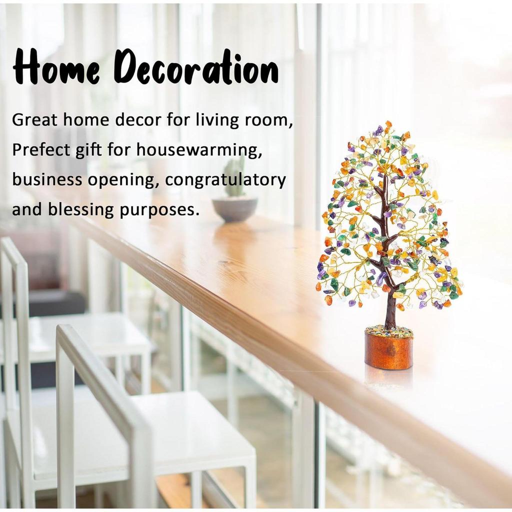 Christmas Decorations Mix Chakra Gemstone Tree Feng Shui Figurine Money Bonsai Good Luck Reiki Healing Crystals Home Decoration