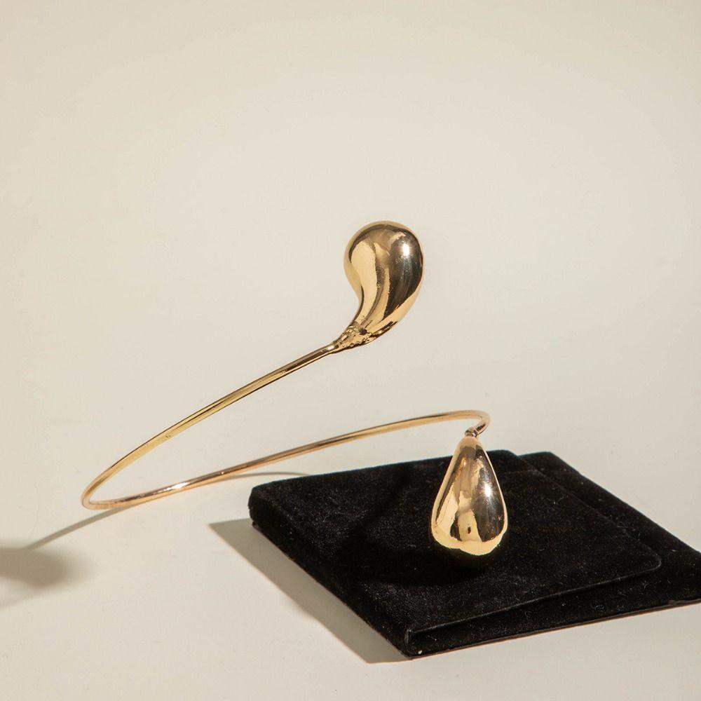 

Spiral Metal Starfish Open Cuff Bangles Water Drop Shape Armlet Jewelry Gift Style 8