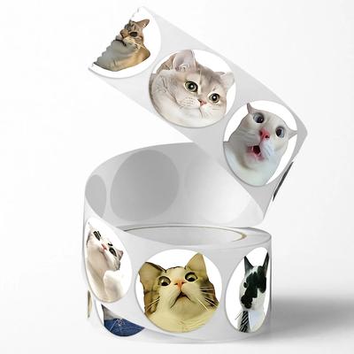 500pcs Cartoon Meme Cat Stickers Stationery Planner Scrapbooking Stickers Reward Stickers Gift Packaging Stickers for Cat Lovers