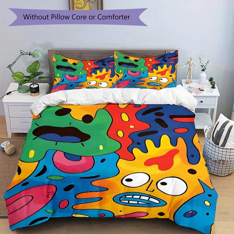 3pcs Abstract Art Print Bedding Set, Breathable and Soft, Suitable for All Seasons, Ideal for Home Use, Suitable for Bedroom Decor 21126