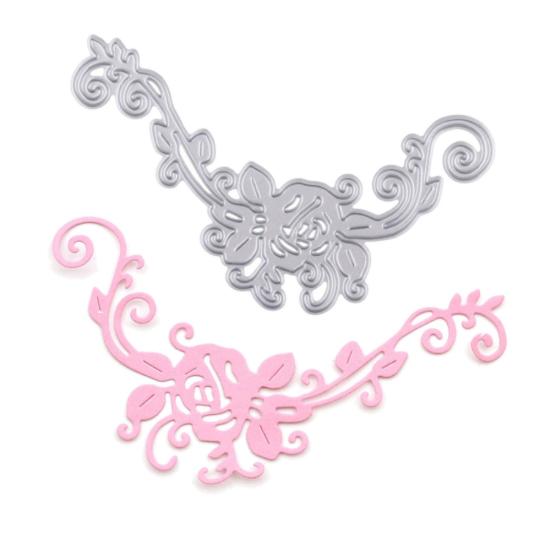 Flower Corner Cutting Die DIY Scrapbooking Photo Album Decor Embossing Stencil