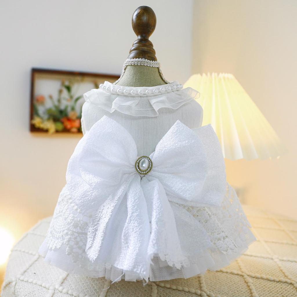 Pet Circle Snow White Pearl Princess Wedding Dress for Small & Medium Dogs