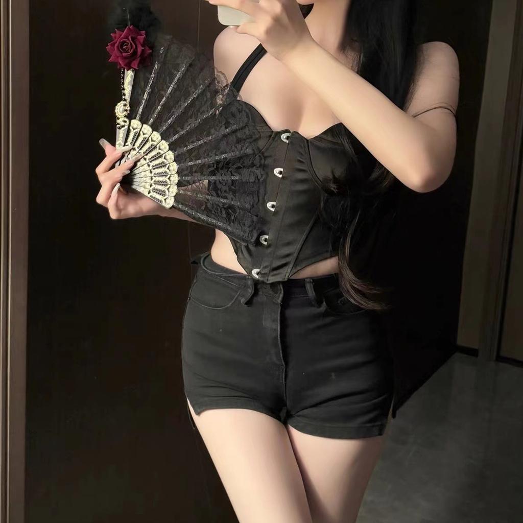 Retro Fan with Tassels Flower Fan Folding Fan Hand Fan Halloween Lace Fan Photo Props for Dancing Party