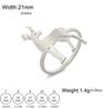 LIKGREAT Simple Reindeer Antler Finger Ring for Women Men Stainless Steel Fashion Elk Deer Jewelry Trend Couple Birthday Gift