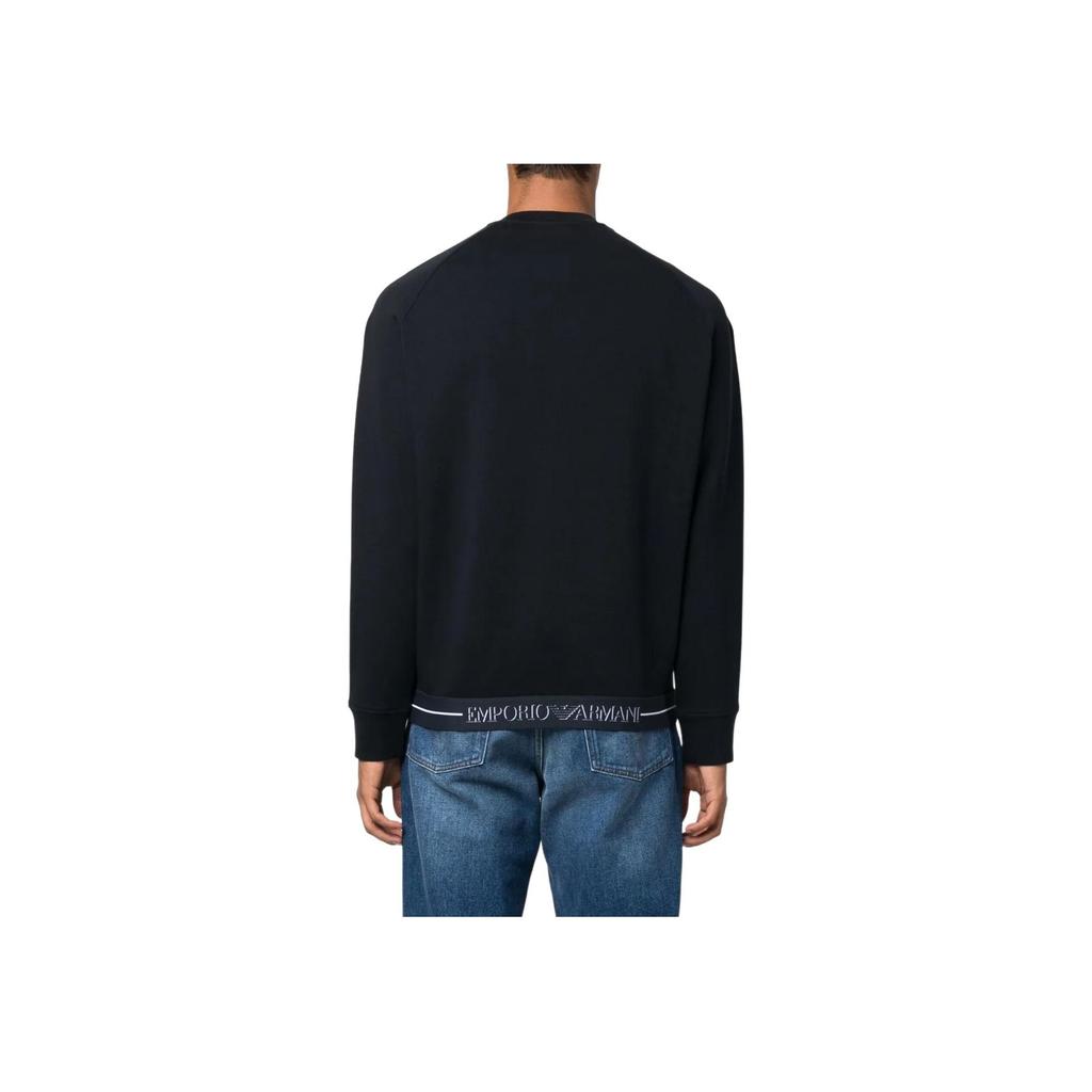 Emporio Armani Fw22 Solid Color Pullover Sweatshirt Men Sweatshirt Black 6L1MM41-JHSZ1-0999