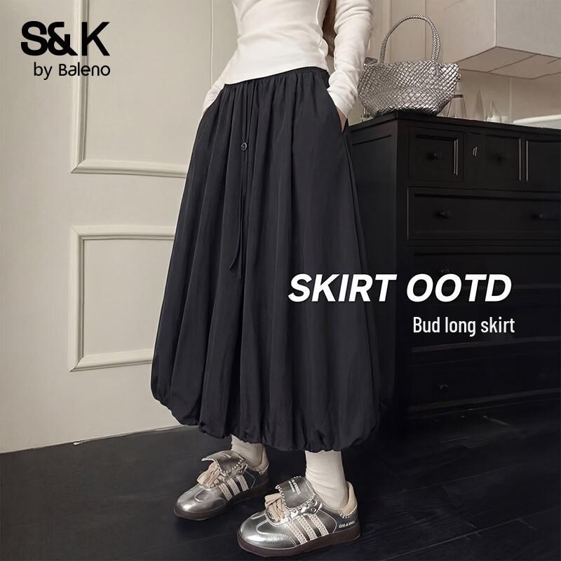 Baleno Women s Drawstring High-Waist Pleated Skirt S