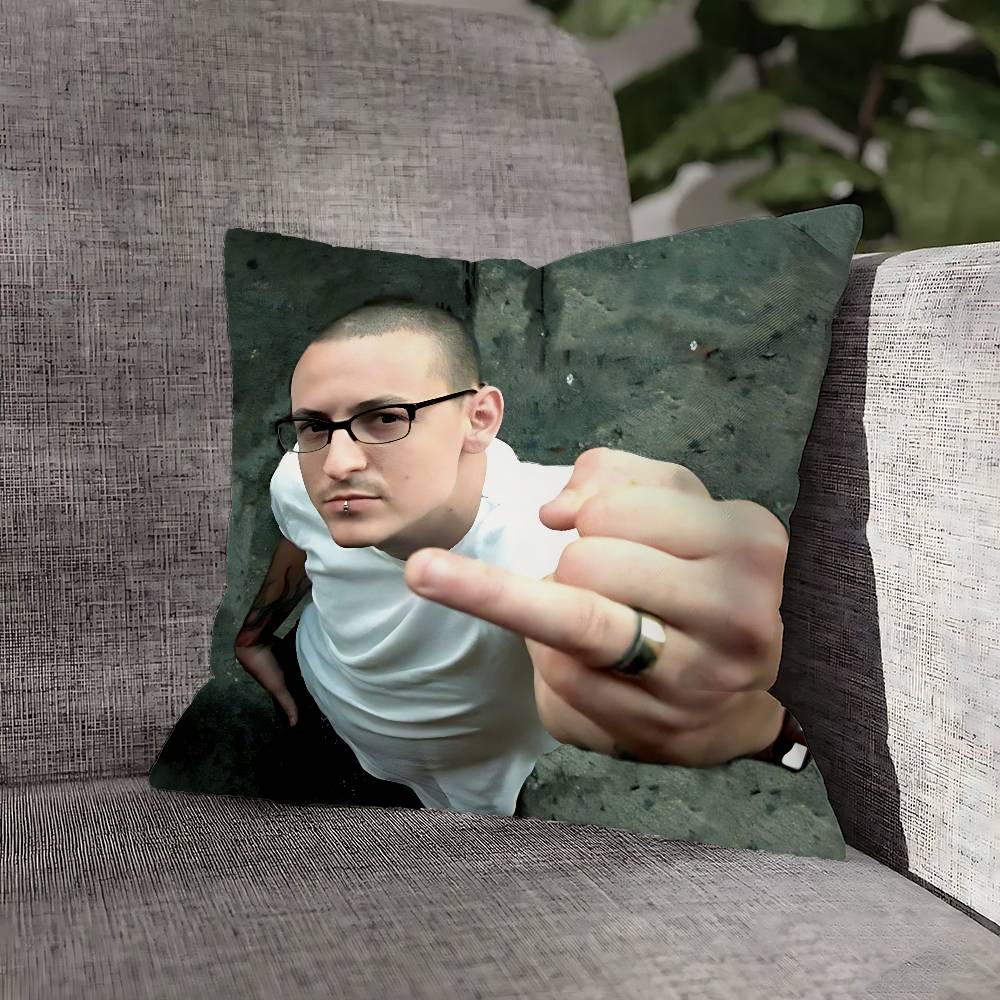 

C-Chester Rock B-Bennington Throw Pillow Case For 45x45cm 40x40cm 30x30cm 50x50cm 55x55cm Square Home Pillowcase Case 12x12Inch