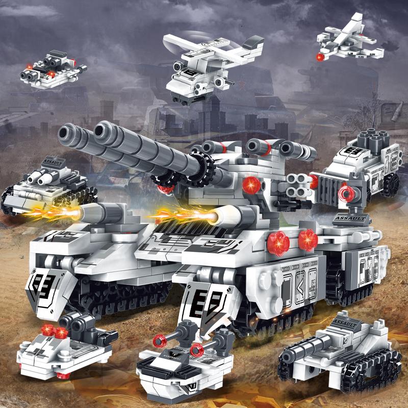 2024 WW2 Military Vehicle Tank 8in1 Airplane Truck Model Building Blocks DIY Bricks Kids Construction Toys Gifts for Boys Adult