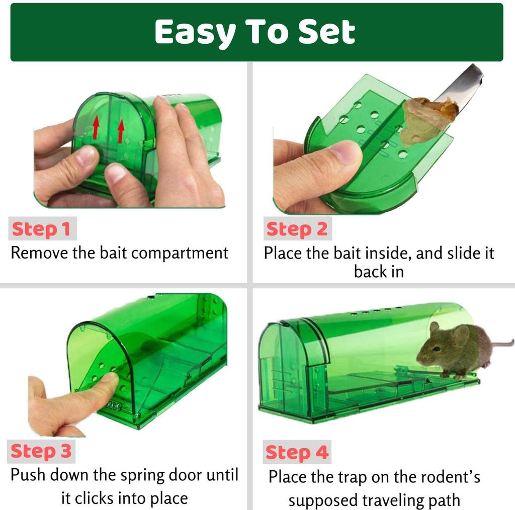 Para pequeña ratonera de pedal adhesiva fácil de colocar de 4 Ratonera, ratones, trampa, trampa, tipo, cebo, trampa, ratonera, exterminio, lámina, trampa, ratón,