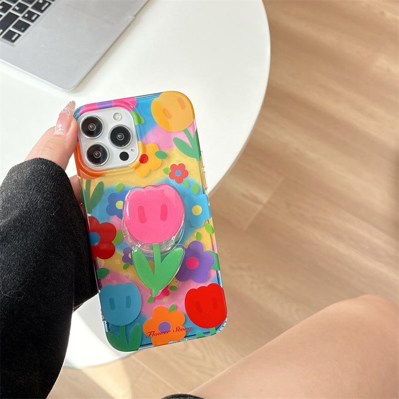 Colorful Tulip Stand for iPhone 14-17 & Apple 15-16 Cases