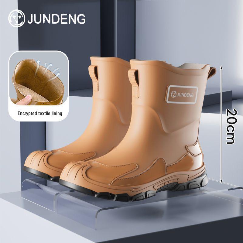 Wasserdichte, rutschfeste Unisex-Gummistiefel für Angeln, Arbeit und Bau – Mittellang, Modisch.