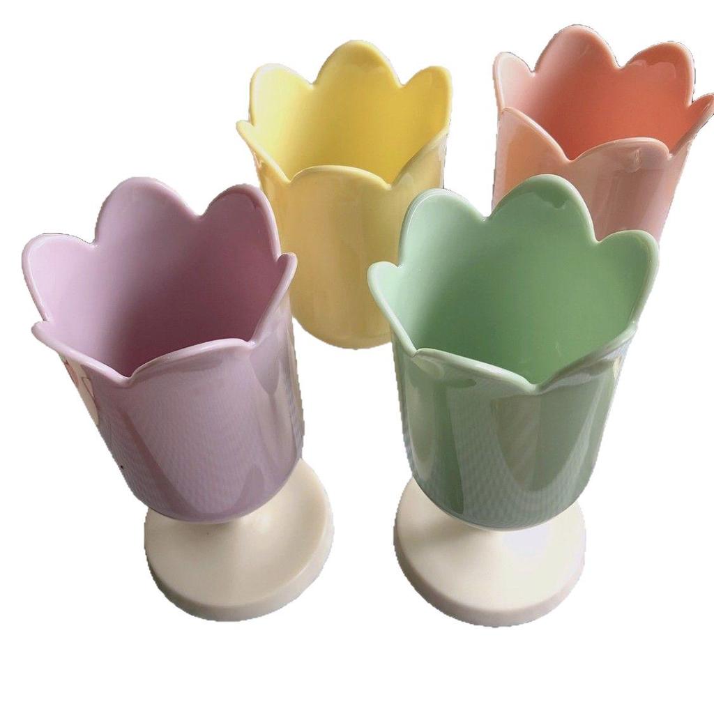 Retro Tulpen Stiftehalter und Make-up Pinsel Organizer - Vintage Blumen Foto Requisite