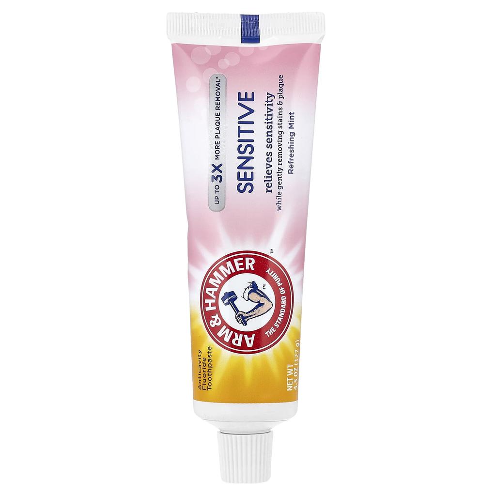 Arm & Hammer Anticavity Fluoride Toothpaste, Sensitive, Refreshing Mint, 4.5 Oz (127 G)