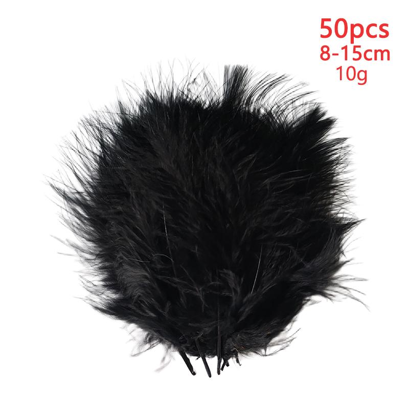 8-15Cm Black Feathers Decoration For Crafts Bulk Small Big Long Plumas Wedding Flower Tree Hats Dreamcatcher Goose Piume 50Pcs