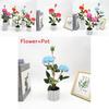 Peony Artificial Flower Pot With Blooming Buds For Home Decor And Gift