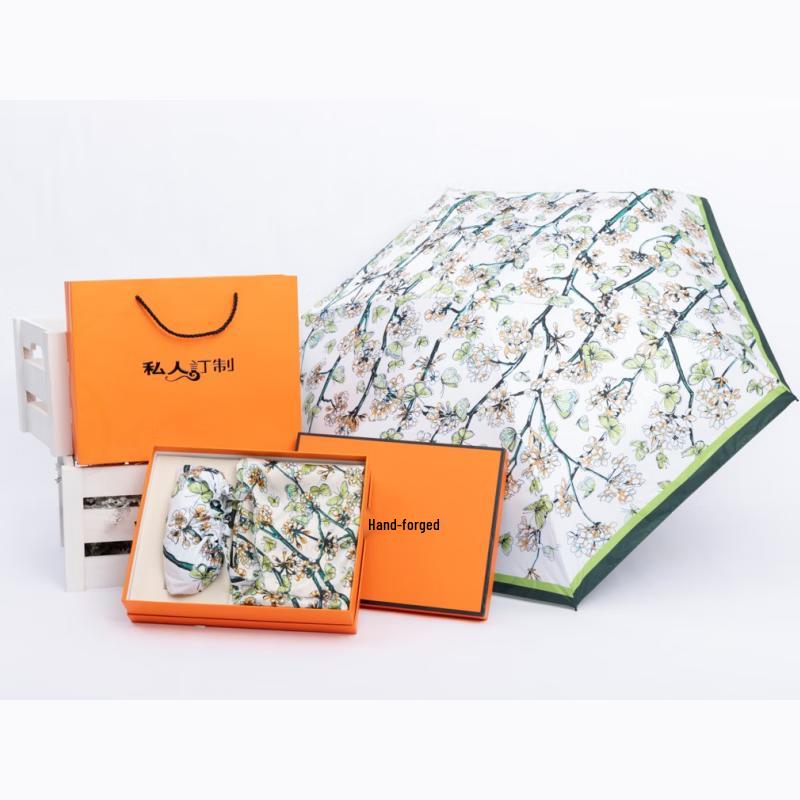 DKjiaFushi Business Silk Scarf & Umbrella Gift Set