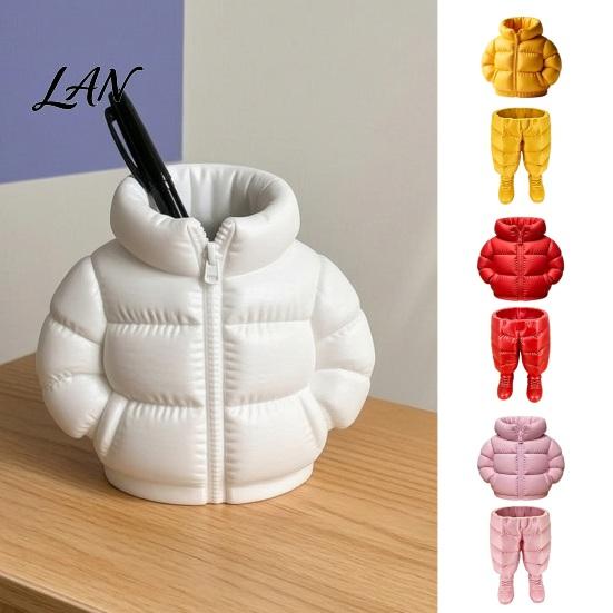 Classroom Supplies Organizer Pencil Holder, Creative Down Jacket Shape, Durable PETG Large Capacity Office Pen Cup, for And Makeup Brush Storage Cute