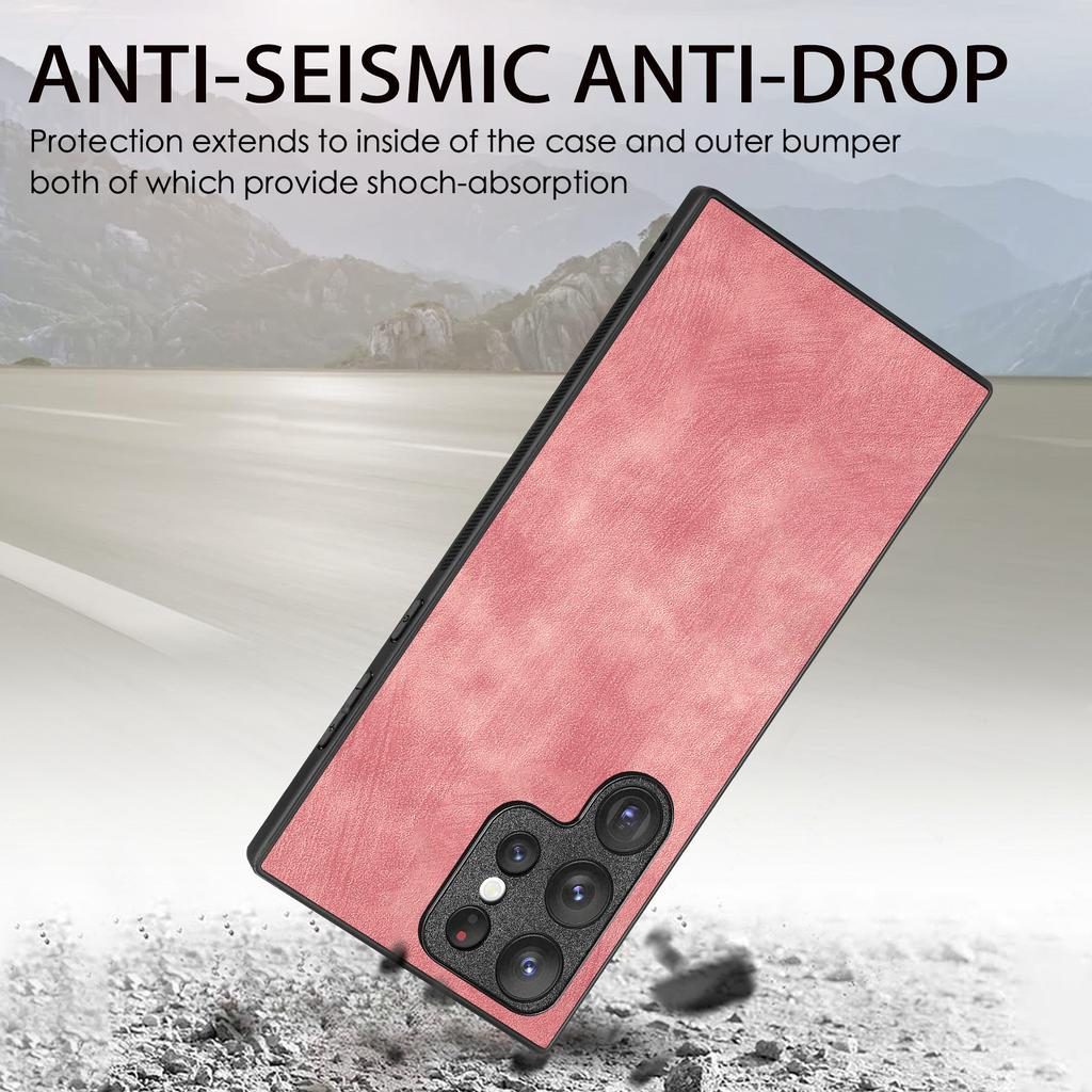 For Samsung Galaxy S24 Ultra Case Retro Slim Fit PU Leather Phone Back Cover