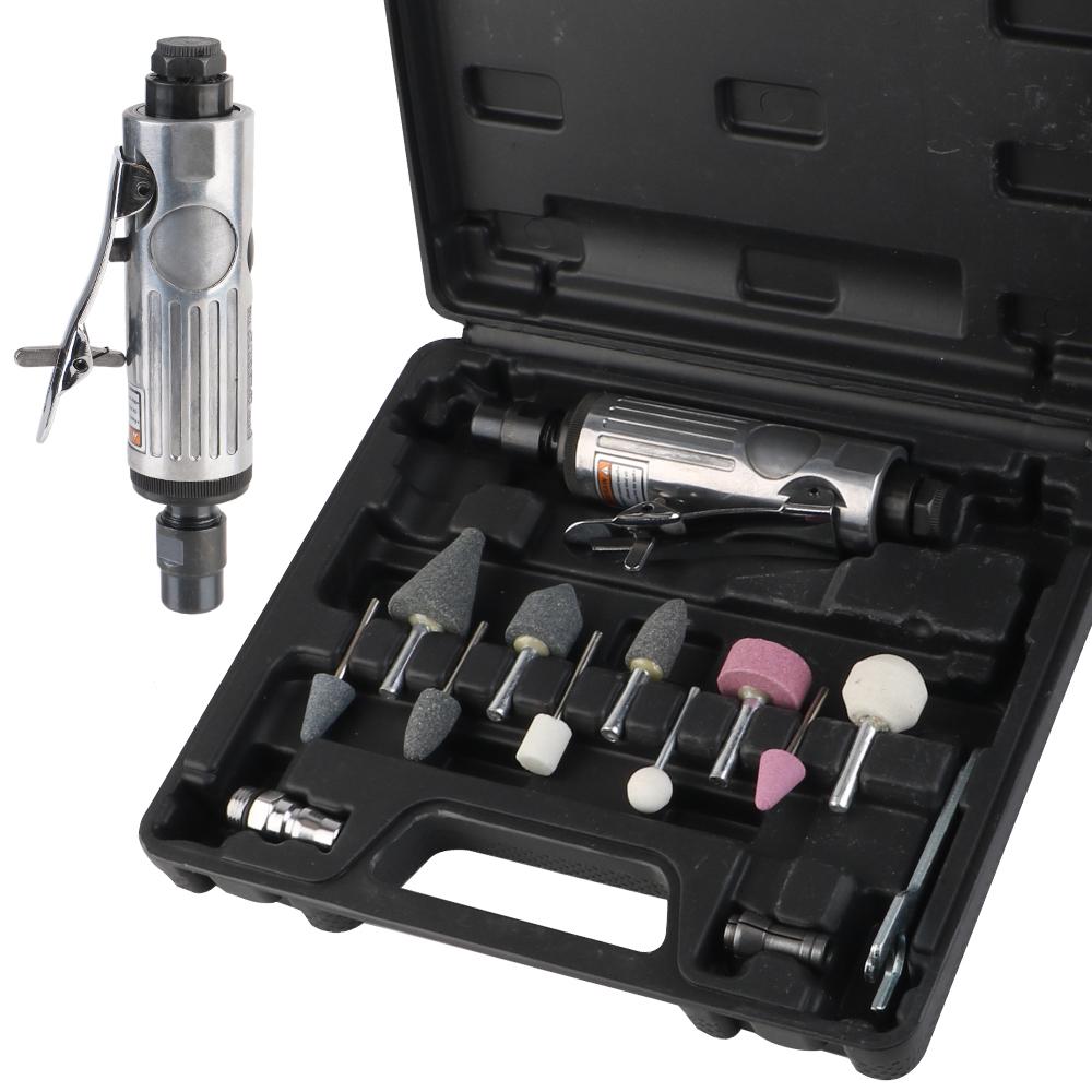 Car Tool 1/4" 16Pcs Air Grinder Mill Engraving Tool 1/8" Grinding Polishing Machine Kit Pneumatic Die Grinder Air Die Grinder