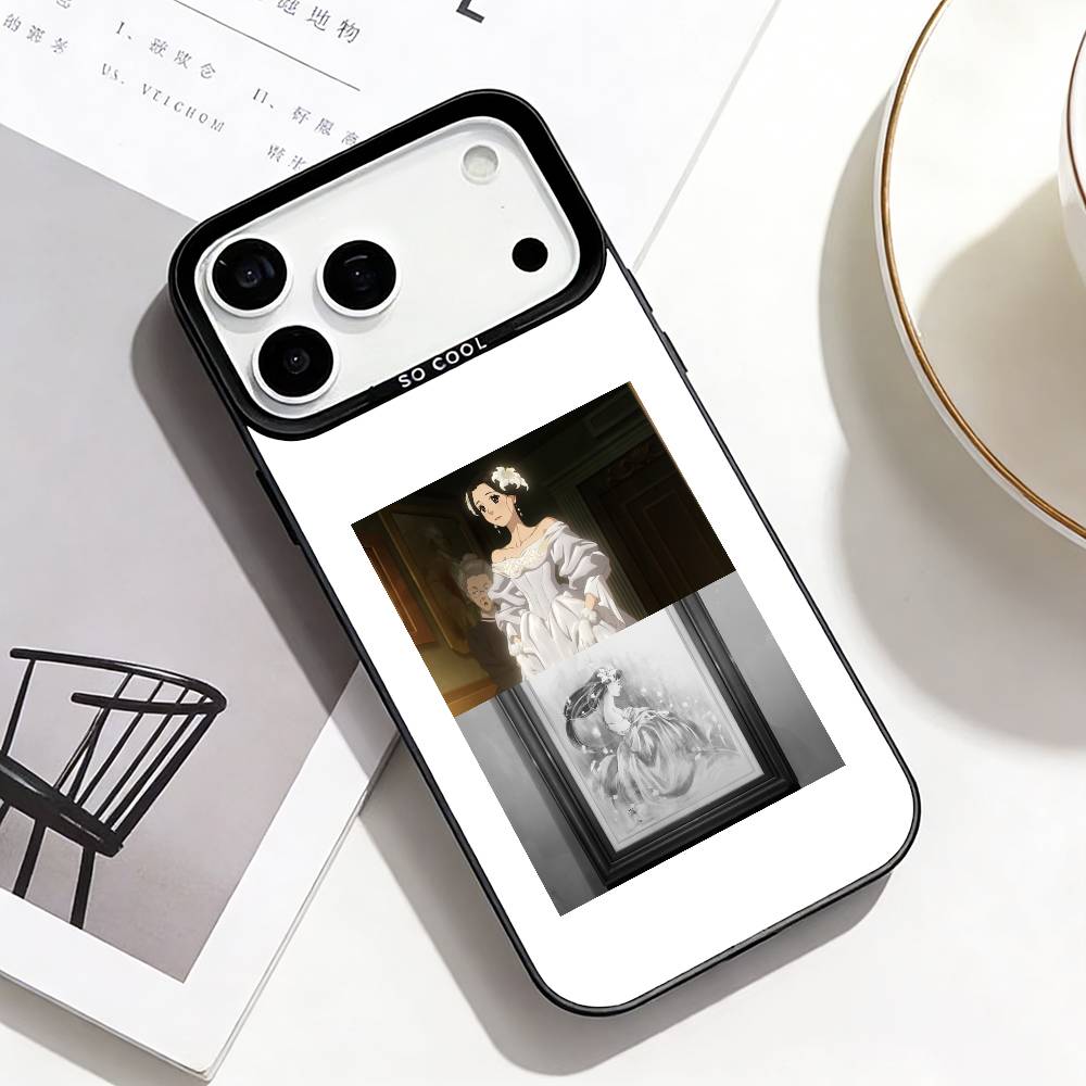 Love Through a Prism Phone Case For iPhone17,16,15,14,13,12,Pro Max Black Colored Silver Plated Inside Cover