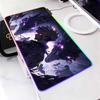 Anime Jujutsu Kaisen Large LED Mouse Mat Rubber Mousepad Gojo Satoru Yuji RGB Mouse Pad Gamer HD Print Table Mat Keyboard Pads