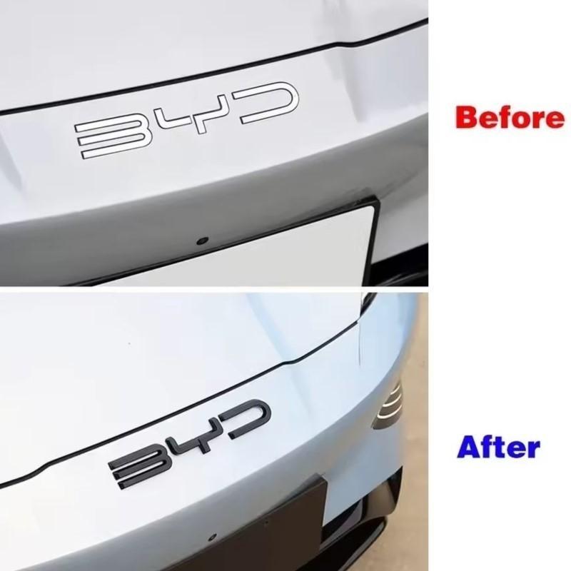 Car Front Rear Logo Emblem Stickers Steering Wheel Sticker Accessories For BYD SEAl HAN SONG YUAN DOLPHIN ATTO 3