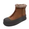 Johnature Retro Plush Warm Women's Boots Genuine Leather Thick Soled Casual Versatile Short Boots
