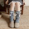 Harajuku Lolita Knitted Socks Solid Color Kids Long Socks Fashion Children's Leg Warmers Winter