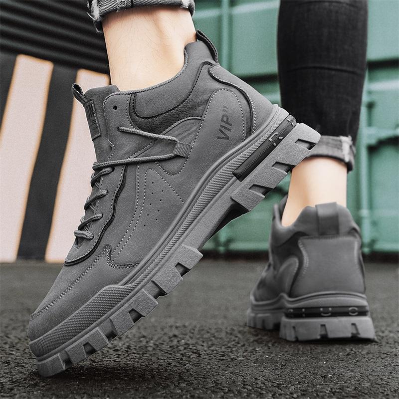 Męskie Szare Buty Sportowe Codzienne Buty Turystyczne Buty do Biegania Buty Skateboardowe dla Studentów Duży Rozmiar Wysokie