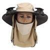 Mens Sun Hat with 2 Solar Fans Nylon UPF50 Wide Brim Fast Drying USB Rechargeable   Cooling Fan Fisherman Hat for Beach Outdoor Sports