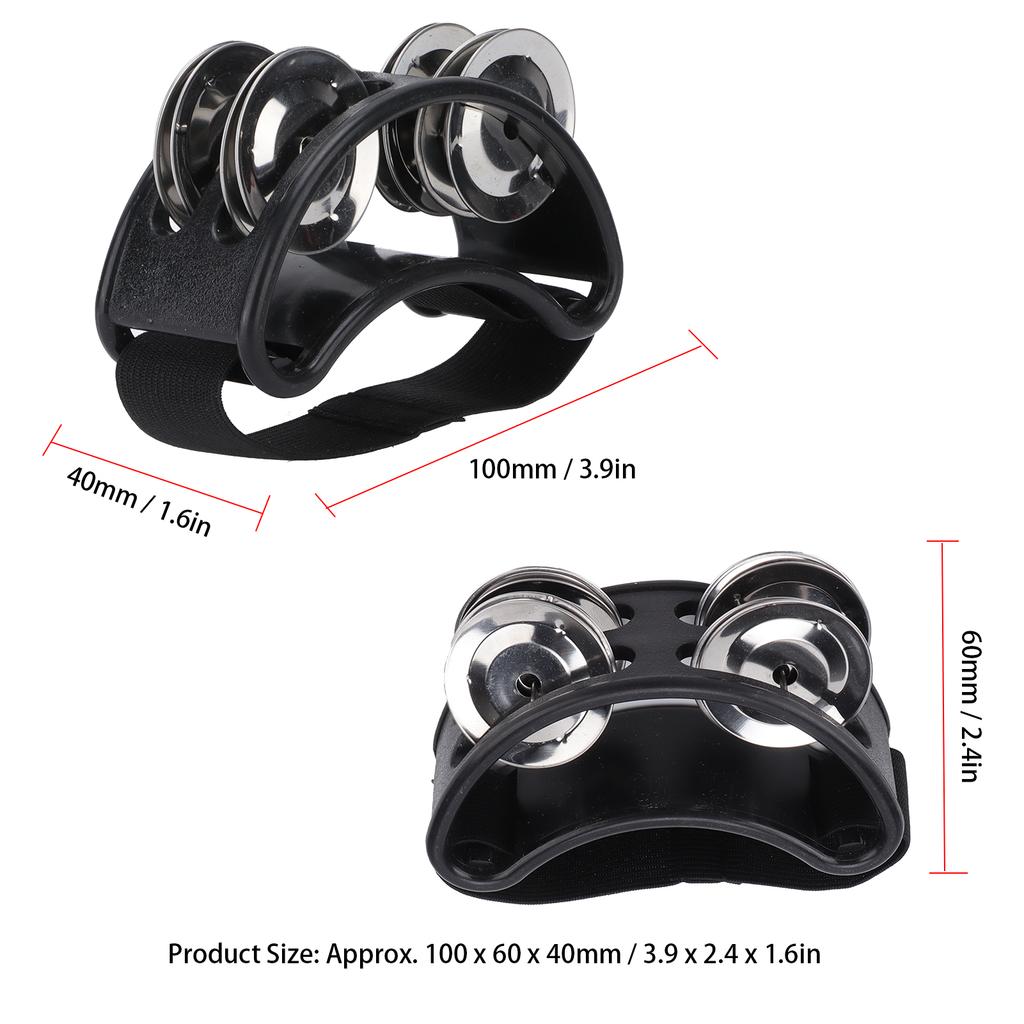 Foot Tambourine Shaker Percussion Set Metal Jingle Musical Instrument Accessories