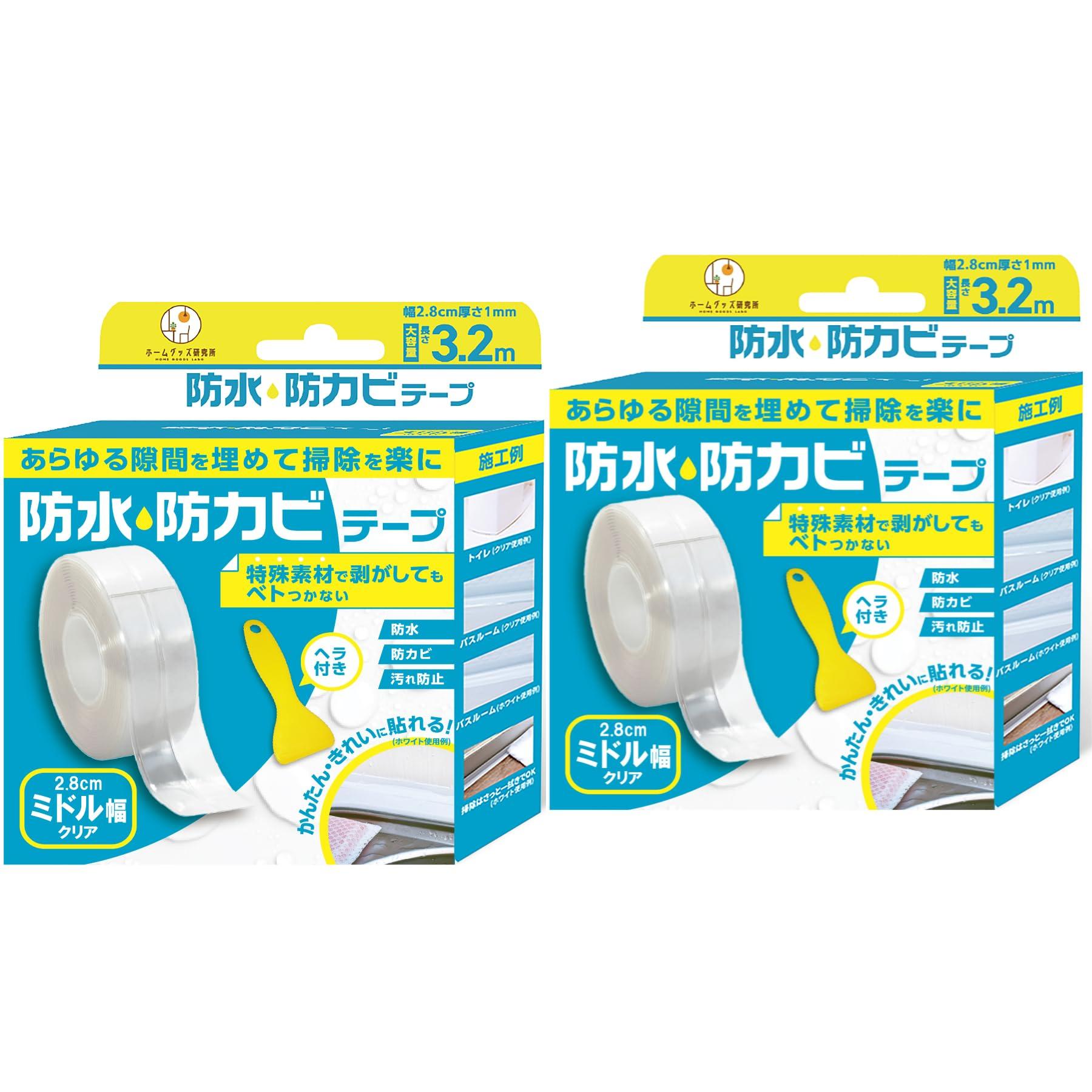 

masking gap sealing gap kitchen Medium-width tape, clear, tape, putty, mold-resistant tape, use, 2.8cm wide, clear, 2-pack.