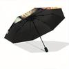 1pc Lion's Crown Amidst Celestial Flames Pattern Automatic Umbrella is Fashionable and Good-Looking,  Suitable for Travel and Daily UseW059