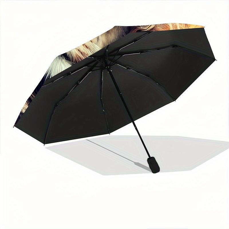 1pc Lion's Crown Amidst Celestial Flames Pattern Automatic Umbrella is Fashionable and Good-Looking,  Suitable for Travel and Daily UseW059