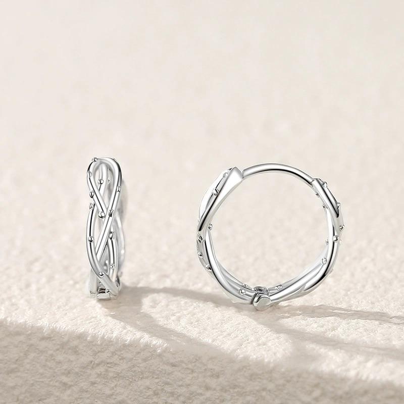 Bramble Branch Ear Buckle Women's Korean Version Trend Mori Earrings Japanese and Korean Personalized Light Luxury Earrings