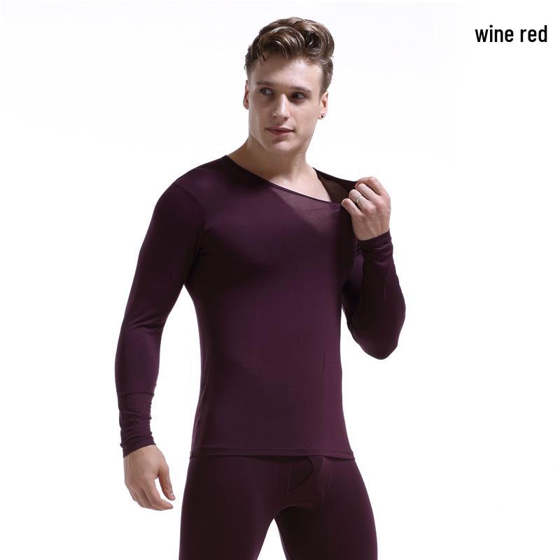Men s Modal Cotton Thermal Underwear Set - Round Neck Top & Bottoms for Autumn/Winter Lycra Cotton Round Neck - XXXL