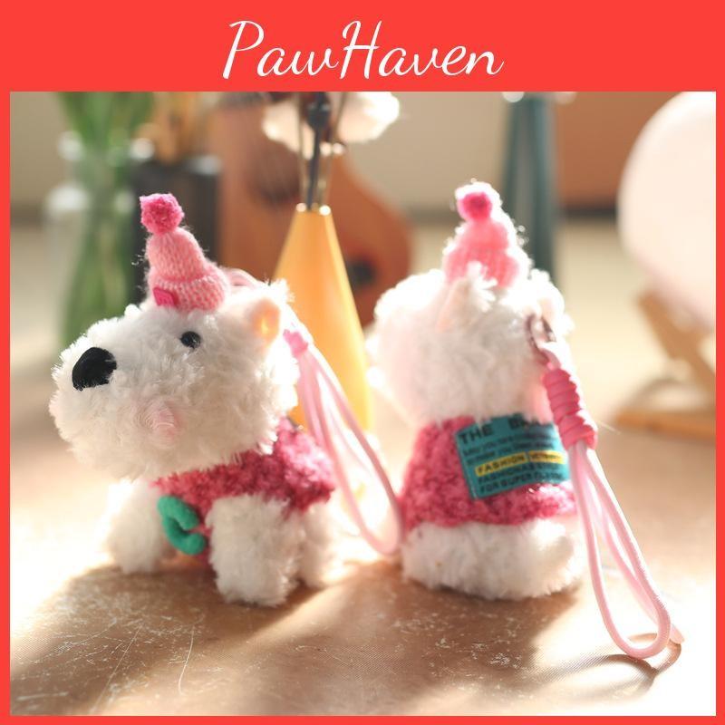 Highland Dog West Plush Toy Keychain Pp Cotton Stuffed Gift For Girls Kids