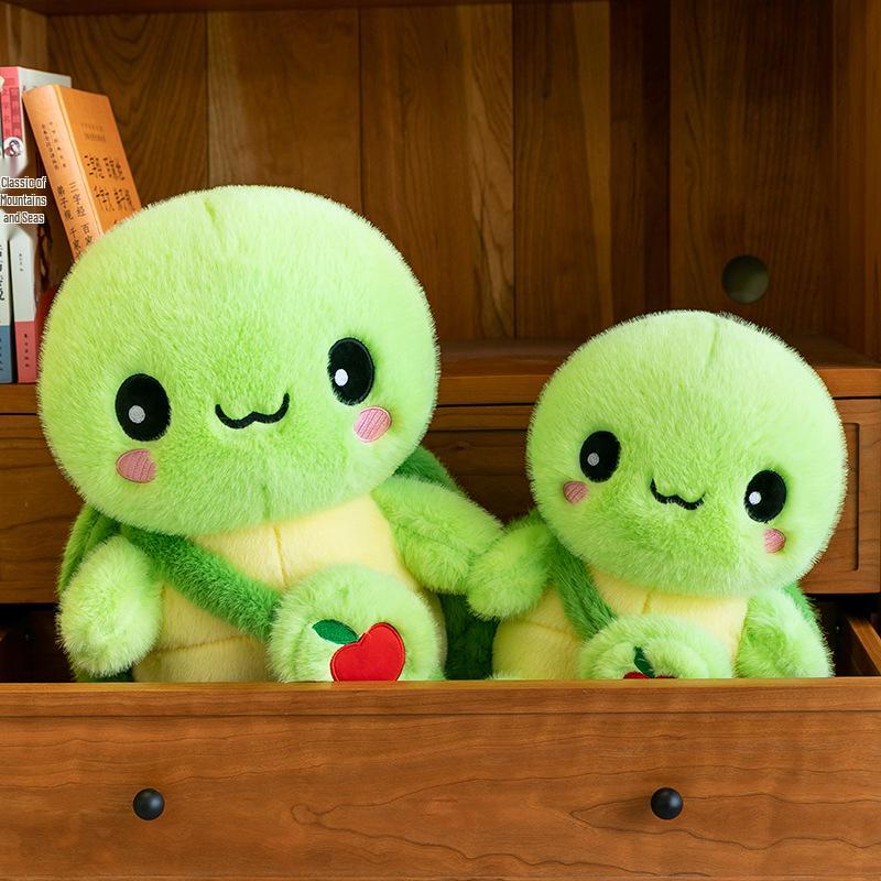 Adorable Green Apple Turtle Plush Pillow - Soft, Cute Stuffed Animal Gift