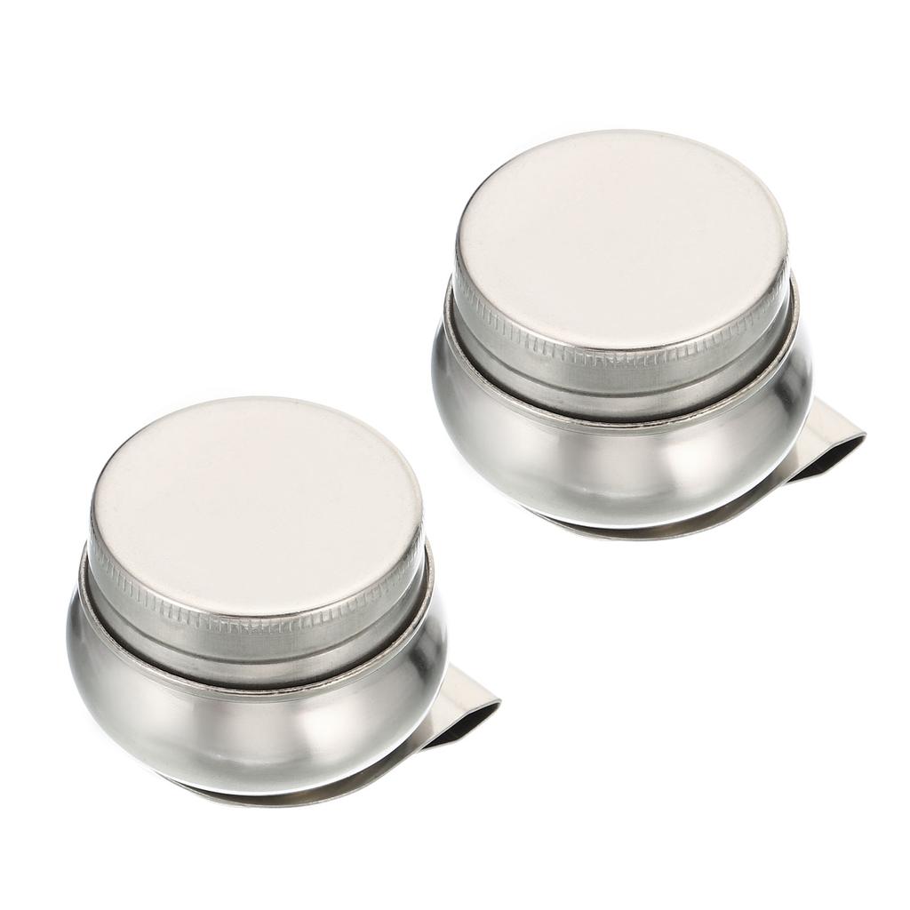2/3Pcs Stainless Steel Drum Painting Palette Oil Paint Pot Single Hole Dipper Easy Clean Drawing Tools Palette Cup with Lid Clip